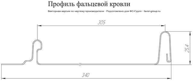 Кликфальц Гранд Лайн (Grand Line) Mini Satin 0,5 фото чертёж