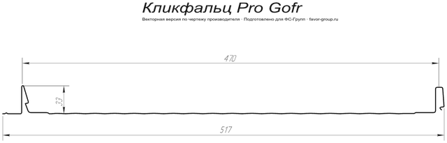 Кликфальц Гранд Лайн (Grand Line) Pro Gofr Satin 0,5 фото чертёж