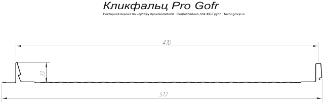 Кликфальц Гранд Лайн (Grand Line) Pro Gofr Satin 0,5 фото чертёж