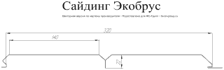 Металлический сайдинг Гранд Лайн (Grand Line) ЭкоБрус 3D 0,45 полиэстер фото чертёж