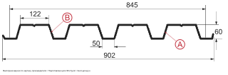 Профлист Металл Профиль Н60 Norman 0,5 RAL 8017 (шоколад) чертёж