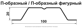 Штакетник Гранд Лайн (Grand Line) П-образный Satin 0,5 фигурный фото чертёж