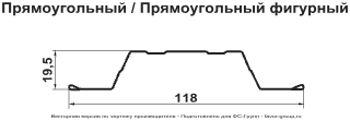 Штакетник Гранд Лайн (Grand Line) Прямоугольный Полиэстер 0,45 фигурный фото чертёж