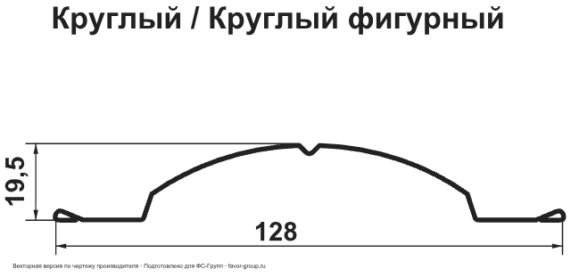 Штакетник Гранд Лайн (Grand Line) Круглый Полиэстер 0,4 фигурный фото чертёж
