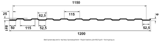 Профлист ЮджинСтрой С8 Полиэстер 0,4 RAL 8017 (шоколад) чертёж