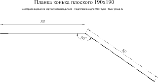 Планка конька плоского Grand Line 190x190 Atlas 0,5 фото чертёж