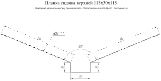 Планка ендовы верхней Grand Line 115x30x115 PurPro Matt 0,5 фото чертёж