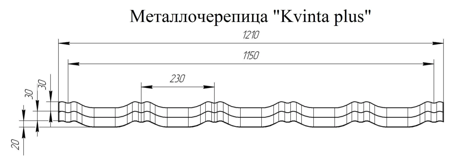 Металлочерепица Grand Line в профиле Kvinta plus