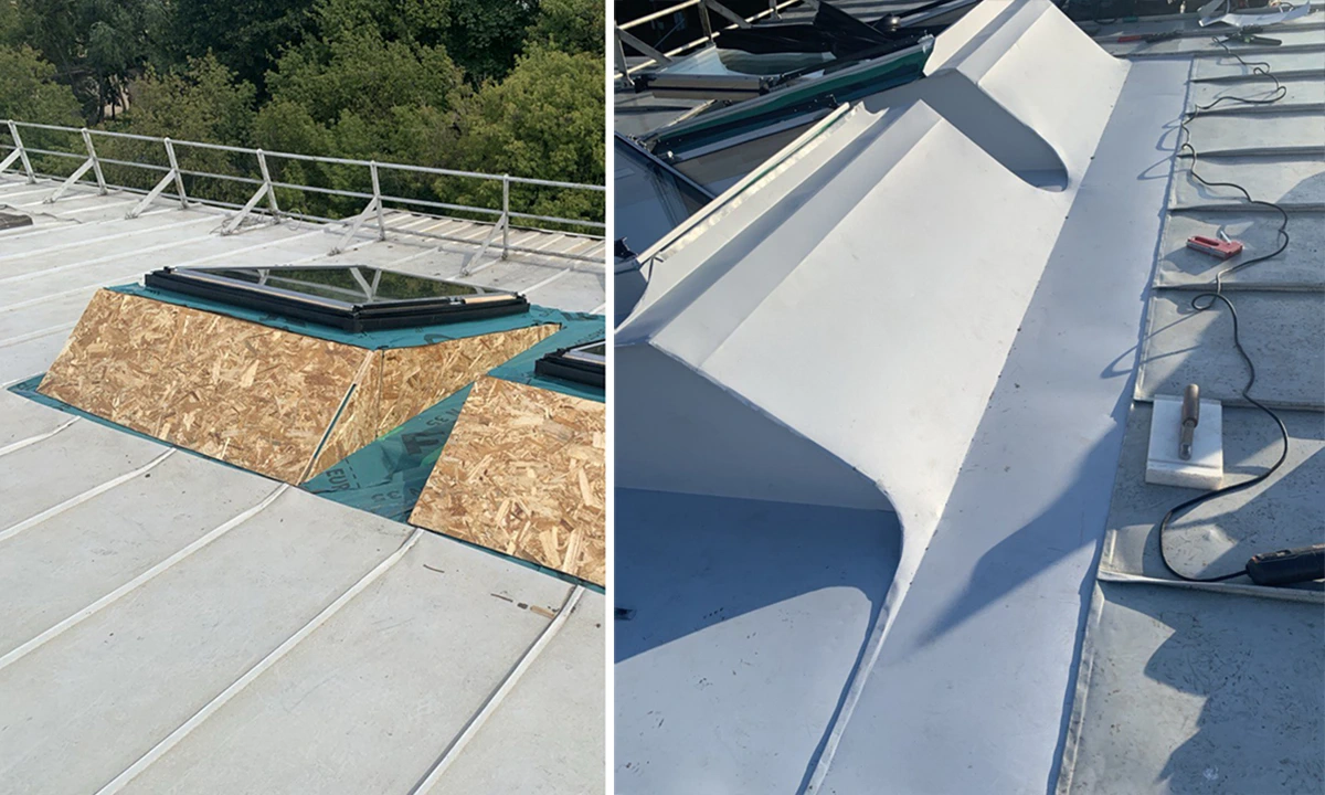 Монтаж мансардного окна в фальцевую кровлю