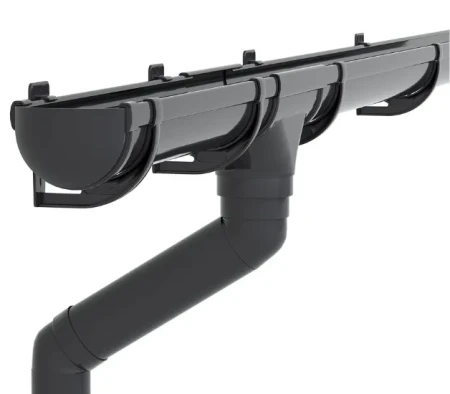 Комплект пластикового водостока d-135/90 мм ГрандЛайн Дизайн графит RAL 7024   фото