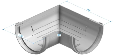 Угол желоба универсальный d-120 мм 90° ПВХ Döcke Standard   фото