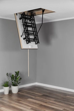 Чердачная люк-лестница Oman Складная 3-х секционная противопожарная Metal T3 EI60   фото