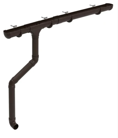 Комплект пластикового водостока d-135/90 мм ГрандЛайн Дизайн коричневый RR 32   фото