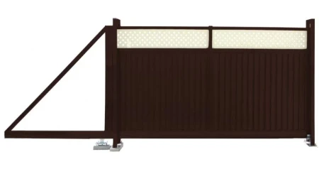 Ворота откатные Grand Line Эстет плюс 2,0х3,5 м RAL 8017