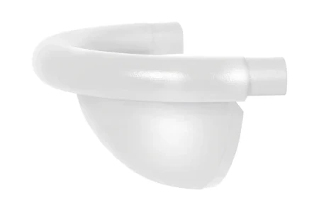 Заглушка желоба универсальная полукруглая d-125 мм Aquasystem Premium Pural 0,6 RAL 9003