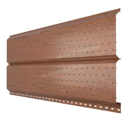 Металлический софит Металл Профиль Lбрус Ecosteel Matt 0,5 с полной перфорацией Мореный дуб Металлический софит Металл Профиль Lбрус Ecosteel Matt 0,5 с полной перфорацией Мореный дуб
