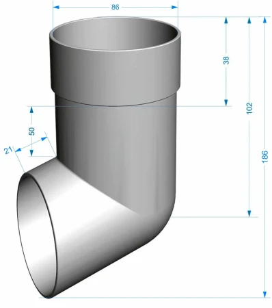 Колено стока (наконечник) d-85 мм ПВХ Döcke Premium   фото