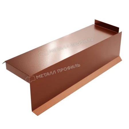 Планка сегментная торцевая правая Металл Профиль 400 мм 0,5 PURMAN цвет Argillite Медный металлик
