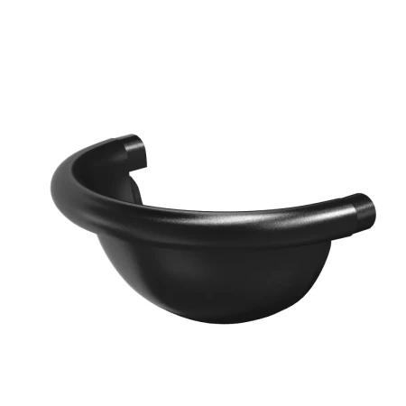 Заглушка желоба универсальная полукруглая d-150 мм Aquasystem Premium PU Matt 0,6 RAL 9005