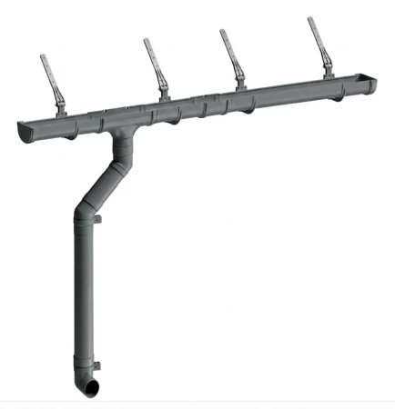 Комплект пластикового водостока d-120x85 мм Döcke Premium графит RAL 7024   фото