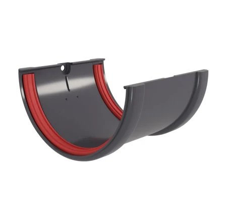 Соединитель желоба d-120 мм ПВХ Grand Line Классика графит RAL 7024