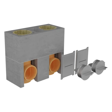 Комплект шибера для двухходового дымохода Schiedel Uni с вентканалом Ø-180L/200 мм (1 задвижка)