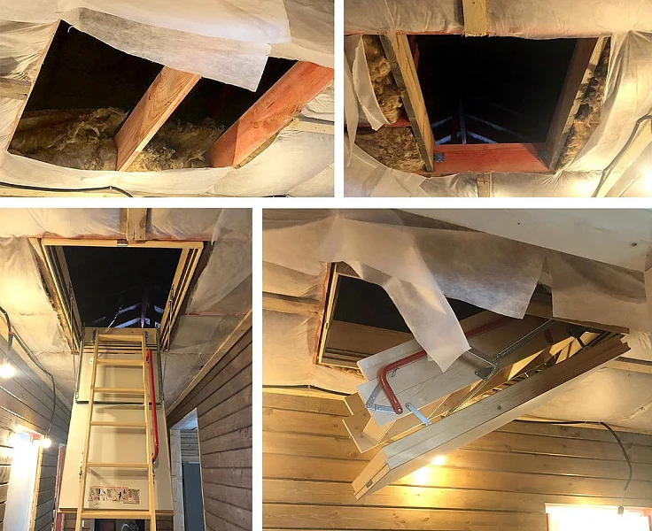 Монтаж чердачной лестницы Fakro LWT Thermo 70x120: этапы установки