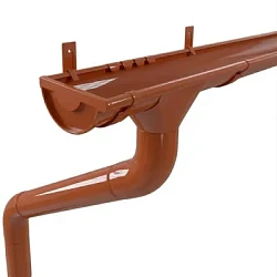 Комплект металлического водостока ГрандЛайн GL PU d-125x90 мм 6 м/3 м Полиуретан RAL 8004