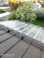 Фальцевая кровля Grand Line PurPro Matt вид сверху с поликарбонатом