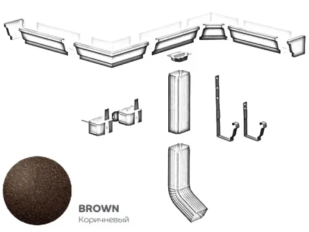 Заглушка желоба левая 120x86 мм Металл Профиль FORAMINA FREEZE QUADRO Valori двухстороннее 0,6 Brown