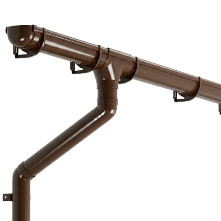 Комплект пластикового водостока d-135/90 мм ГрандЛайн Дизайн шоколадный RAL 8017   фото