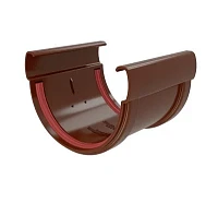 Соединитель желоба d-135 мм ПВХ ГрандЛайн Дизайн шоколадный RAL 8017