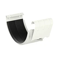 Соединитель желоба d-125 мм Металл Профиль FORAMINA PUR Purman двухсторонний 0,6 RAL 9010