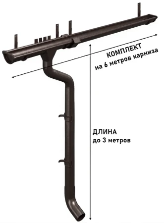 Комплект металлического водостока d-150x100 мм Металл Профиль FORAMINA PUR Purman двухсторонний RR 32   фото