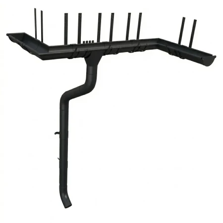 Комплект металлического водостока ГрандЛайн GL PU d-125x90 мм 6 м/3 м Полиуретан RAL 9005   фото