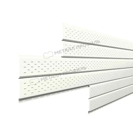 Металлический софит Металл Профиль Lбрус Purman 0,5 с полной перфорацией Ral 9010