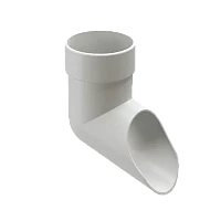 Колено стока (наконечник) d-100 мм ПВХ Döcke Lux пломбир RAL 9003