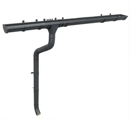 Комплект металлического водостока ГрандЛайн GL PE Matt d-125x90 мм 6 м/3 м Полиэстер Matt RAL 7024 (графитовый серый)   фото