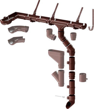 Колено трубы d-100 мм 72 гр ПВХ Döcke Lux шоколад RAL 8019 Колено трубы d-100 мм 72 гр ПВХ Döcke Lux шоколад RAL 8019