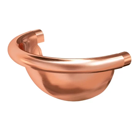 Заглушка желоба универсальная полукруглая d-125 мм Aquasystem Элит 0,6 медныйый