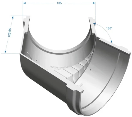 Угол желоба универсальный d-120 мм 135° ПВХ Döcke Premium   фото
