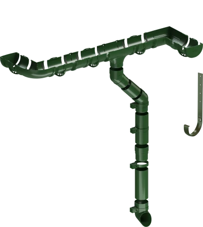 Колено трубы d-80 мм 45 гр ПВХ Döcke Standard зеленое RAL 6005