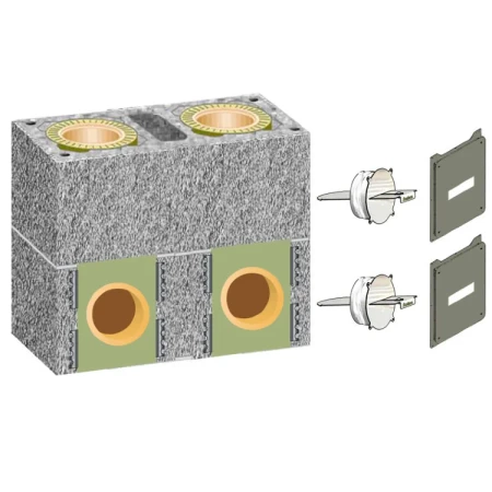 Комплект шибера для двухходового дымохода Schiedel Uni с вентканалом Ø-200L/180 мм (2 задвижки)