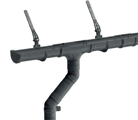 Комплект пластикового водостока d-120x85 мм Döcke Premium графит RAL 7024   фото