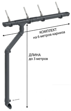 Комплект пластикового водостока d-141x100 мм Döcke lux графит RAL 7024   фото