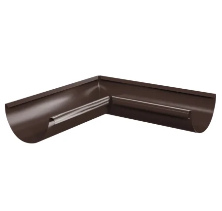 Угол желоба внутренний d-125 мм 90 гр Металл Профиль GRANDSYSTEM Полиэстер 0,6 RAL 9010