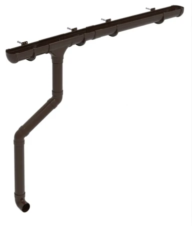 Комплект пластикового водостока d-135/90 мм ГрандЛайн Дизайн шоколадный RAL 8017   фото