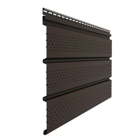 Виниловый софит Döcke T4 Standard с полной перфорацией шоколад (Ral 8019)