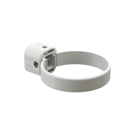 Хомут трубы d-100 мм универсальный ПВХ Döcke Lux пломбир RAL 9003 Хомут трубы d-100 мм универсальный ПВХ Döcke Lux пломбир RAL 9003