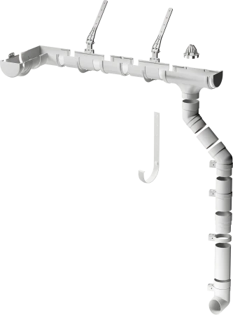 Воронка желоба ПВХ d-120x85 мм Döcke Premium пломбир RAL 9003